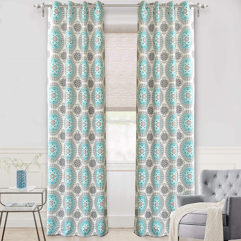 Paire de rideaux obscurcissant avec œillets Floral, L 52 po x L 120 po