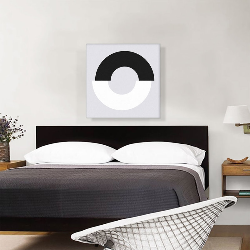 Mid-Century Modern Not So Black and White - Reproduction d'art graphique sur toile tendue, H 26 po x l 26 po x P 0,75 po