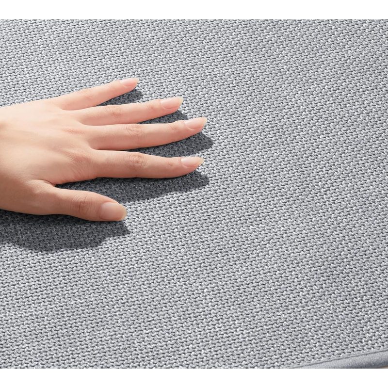  Tapis de salle de bain mince antidérapant, petit tapis de bain à séchage rapide 24 x 17, Gris clair