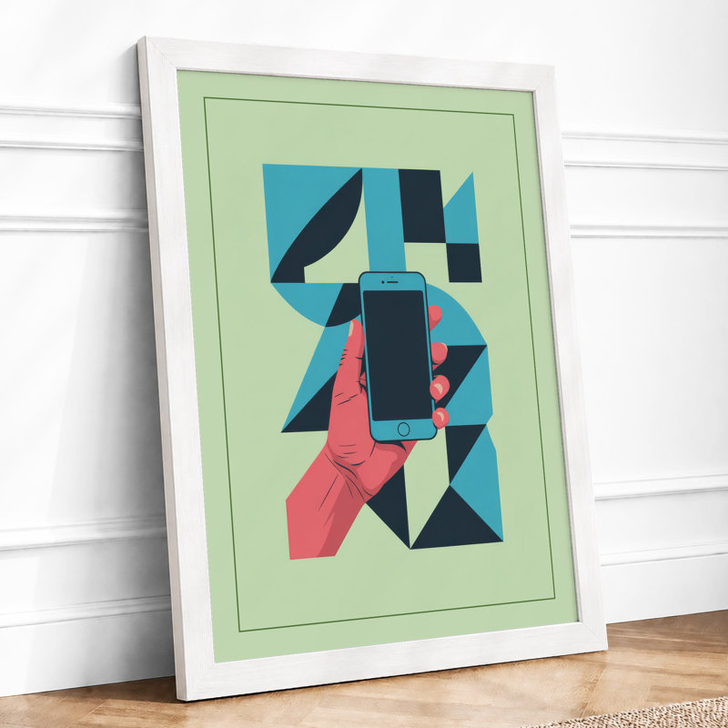 Digital Geometry Geometric - Print, A2 - 59.4 x 42.0 cm, White