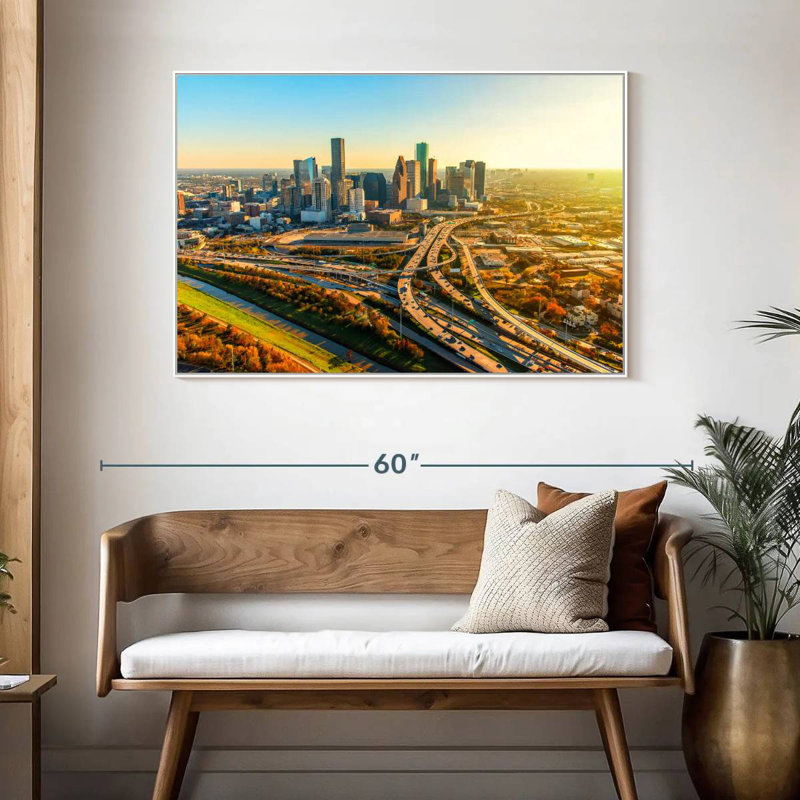 Golden Houston Highway, Cadre flottant blanc, 46 po x 31 po