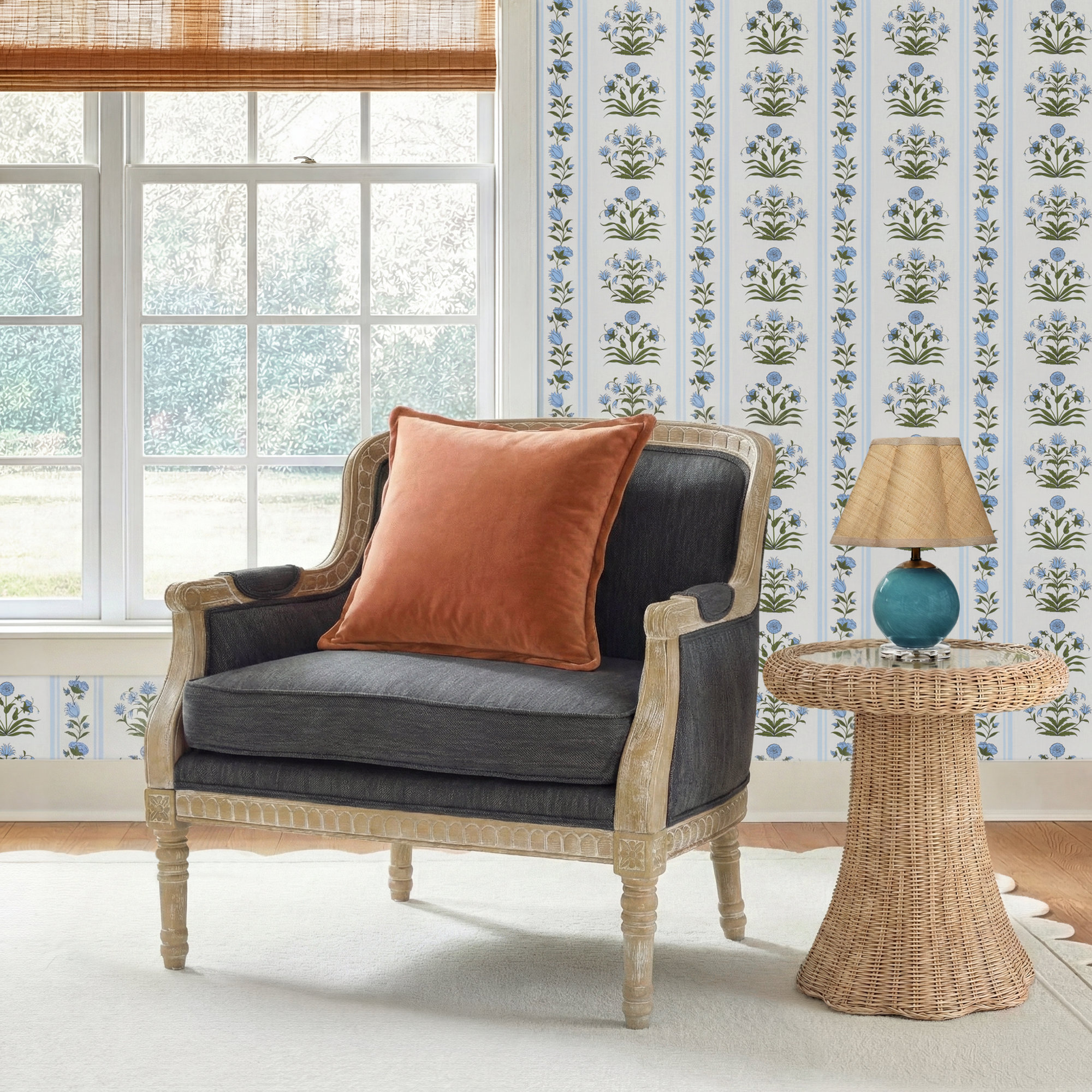 Charney Upholstered Club Chair, Gray 100% Polyester