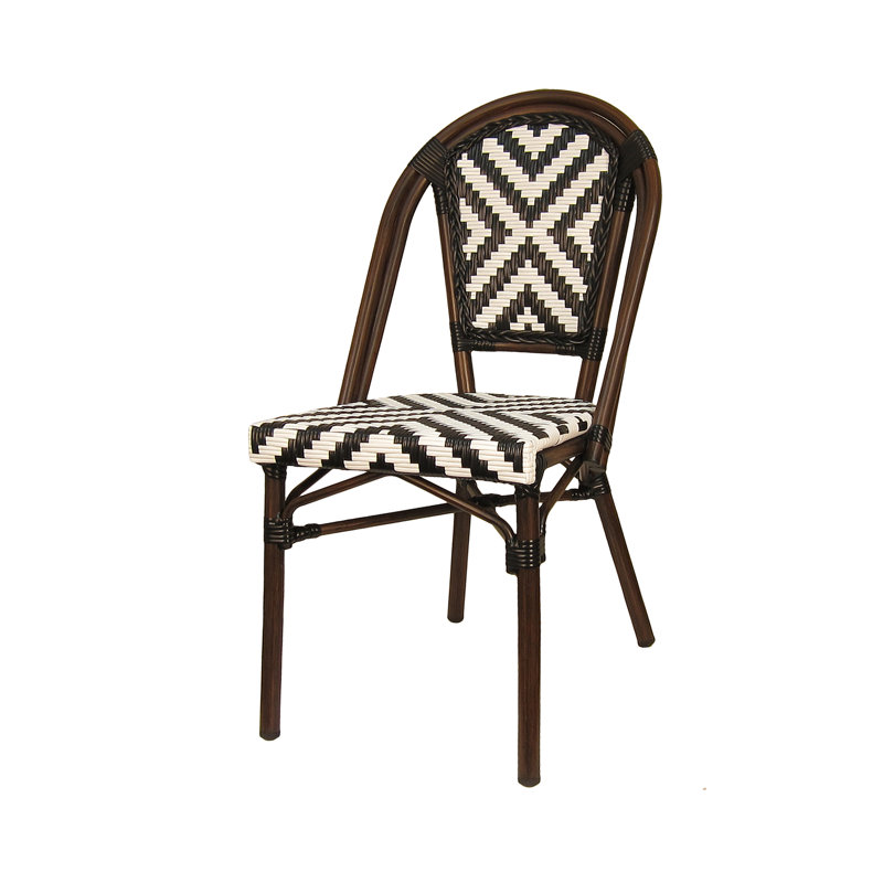 Chaise bistro tissée avec motif sans accoudoirs