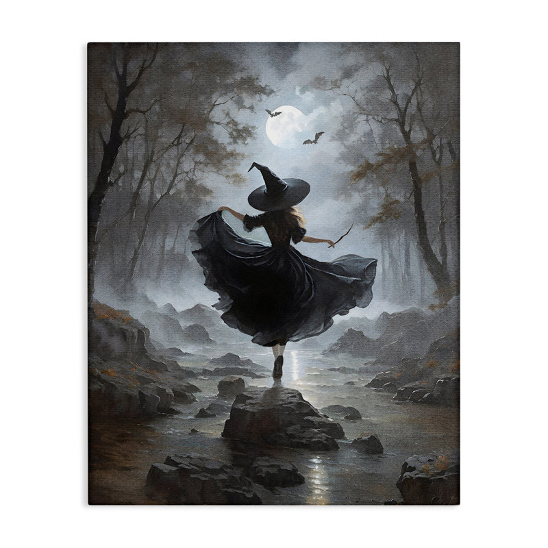 «Witch in Moonlit Forest», art mural par Jo Moulton, H 48 po x l 36 po