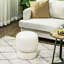 Repose-pieds rond avec repose-pieds en tissu polaire