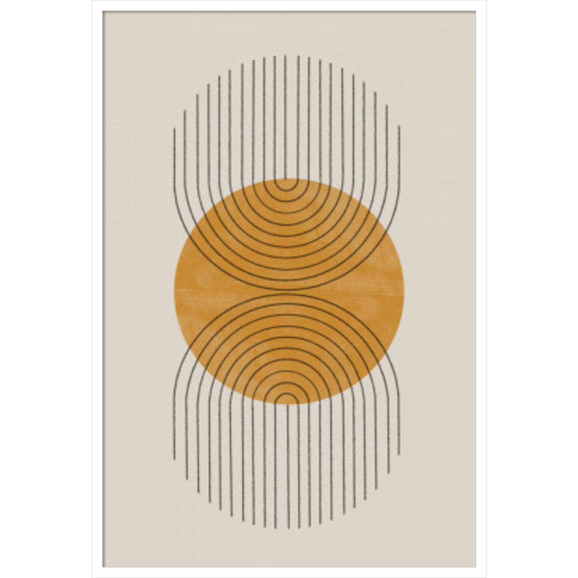 Perfect Point Yellow by The MIUUS STUDIO, 41" H x 28" W x 1" D, White Framed
