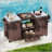 66.5-Inch Solid Wood Outdoor Kitchen Island With Stainless Steel Top, Drawer, And Compatibility For Large Grills-1200914026