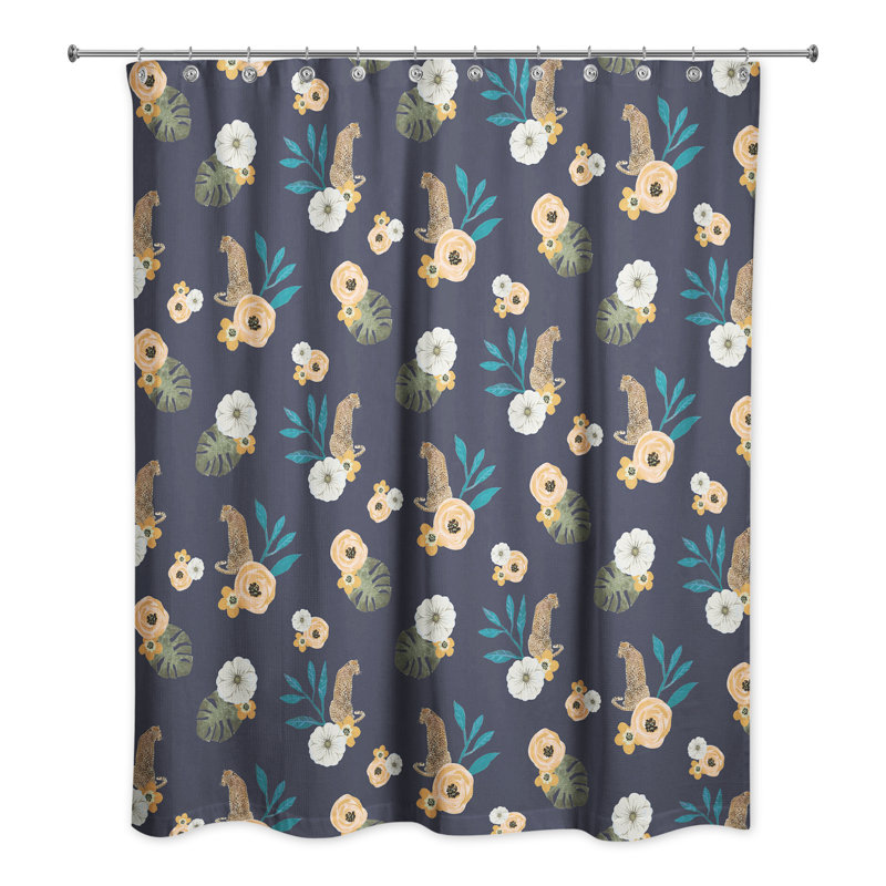 Ensemble de rideau de douche en polyester, Bleu