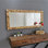 Miroir rustique en noyer de 43,3 po x 19,7 po | 100% bois de pin massif, fixation murale | Réglable pour un affichage horizontal et vertical | Idéal pour les vestibules, les salons et les chambres à coucher - Conception élégante et durable