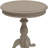  Rustic 25" Taupe Gray Distressed Round End Table