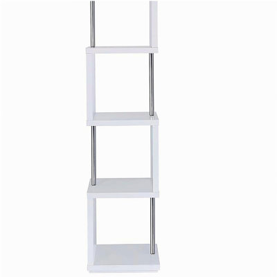 Bibliothèque blanche et chrome à 4 niveaux