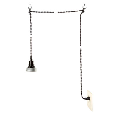 15.5' Cleveland Vintage Lighting Inside Canning Jar Light Bulb Lamp Adapter Socket Cord