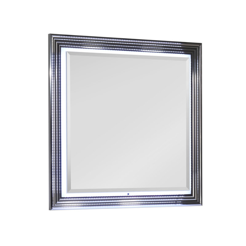 Miroir lune lisse blanc avec DEL, Blanc