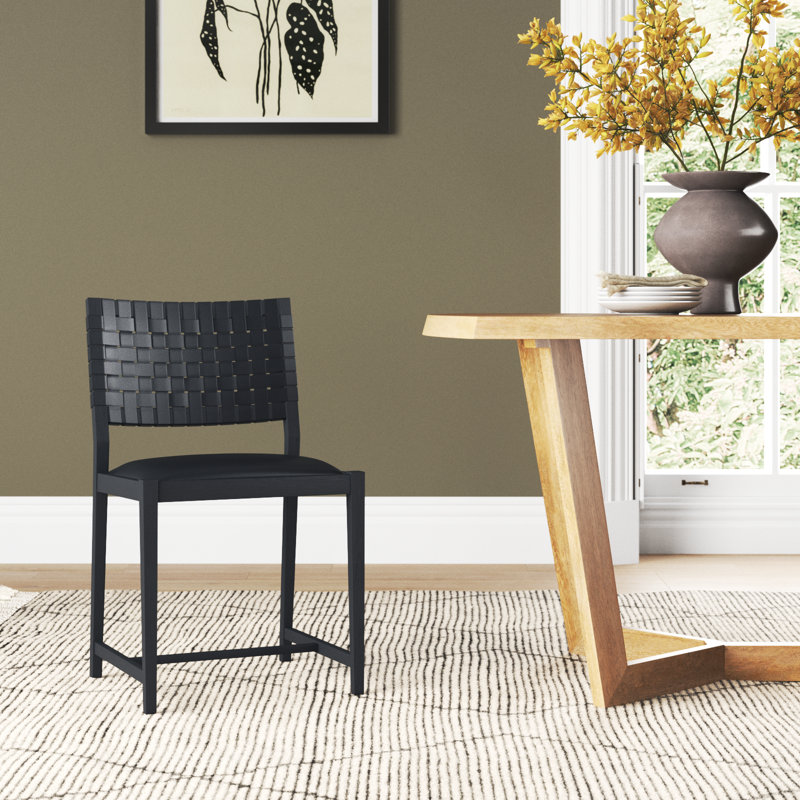 Morrow Solid Wood Side Chair, Black