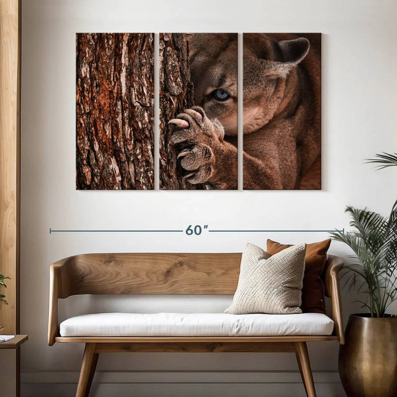 Brampt Peaking Young Cougar, 32" H x 50" W