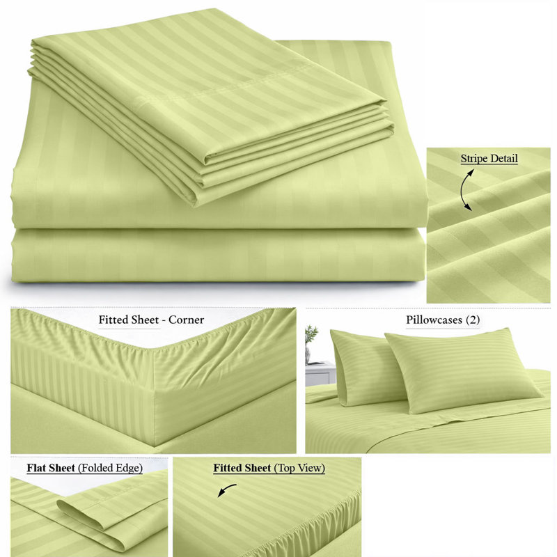 Oxford Collection 600 Thread Count Deep Pocket Egyptian Quality Cotton Solid Sheet Set, Queen Sheet Set with 2 Pillowcases