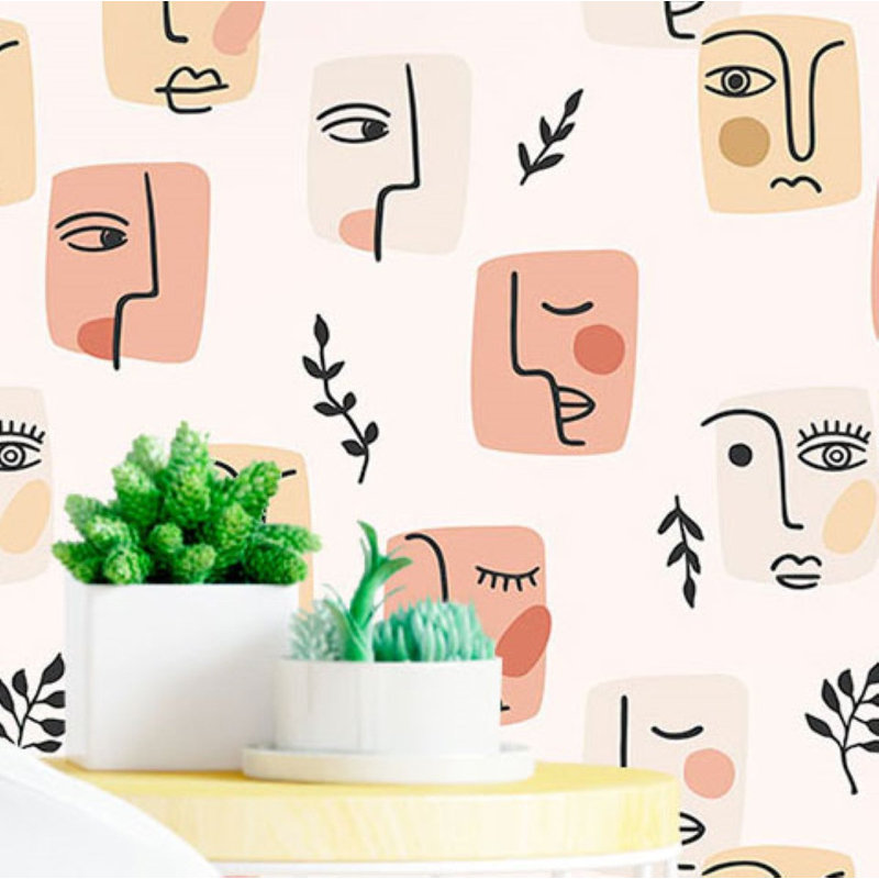 Rouleau de papier peint adhésif L 8,5 pi x l 24 po Arita faces
