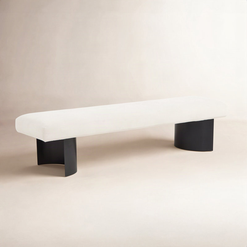 Banc en métal Axelle, Blanc