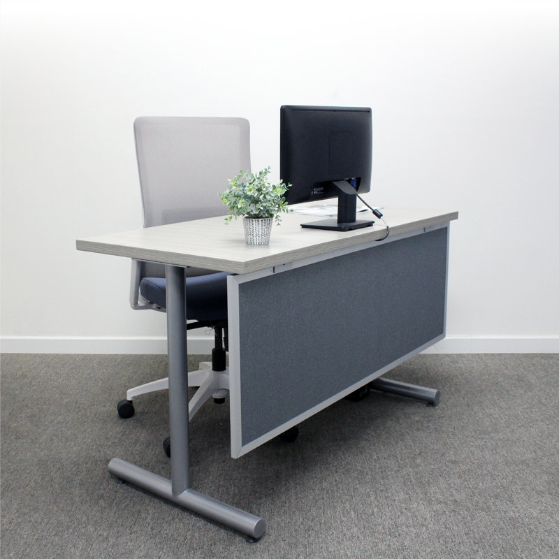 Panneau d'intimité de bureau à 1 panneau Avalos Acoustical, Graphite, Aluminium, H 18 po x l 36 po x p 0,63 po