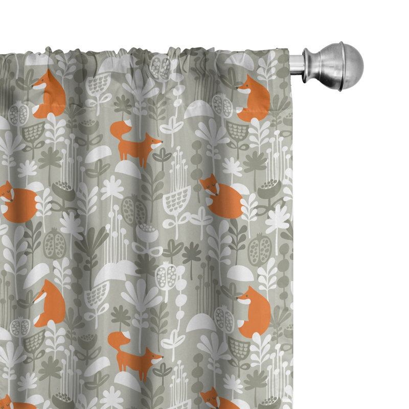Fox Semi-Sheer Rod Pocket Curtain Panels, 28" x 63"