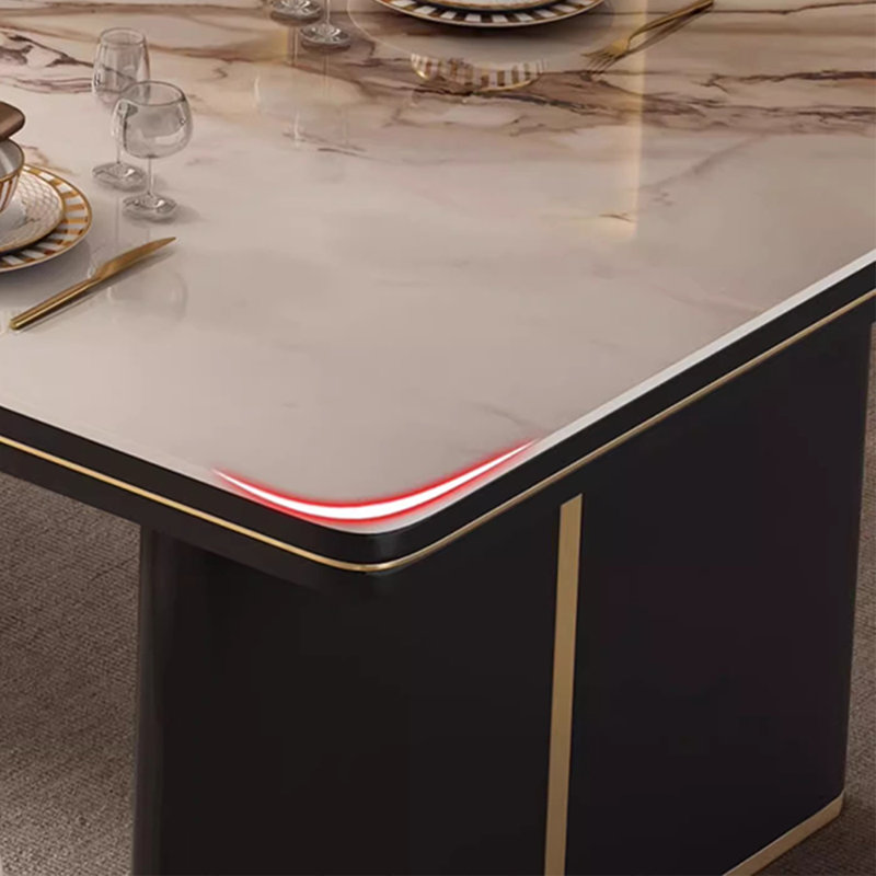 Table de salle à manger haut de gamme légère et luxueuse, H 29,5 po x L 62,9 po x l 31,4 po