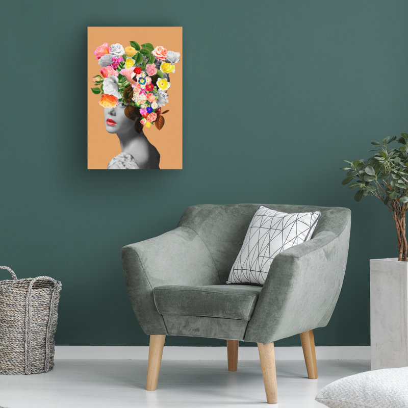 Art floral sur toile Frida, H 47 po x l 30 po x P 2 po