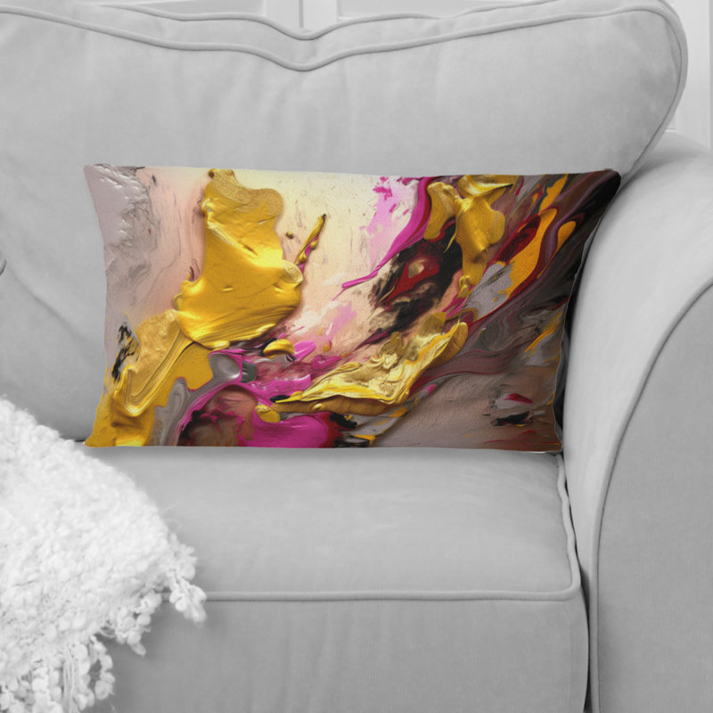 Luscious Interlude Of Divine Secrets Abstract IV - Coussin décoratif avec peinture abstraite
