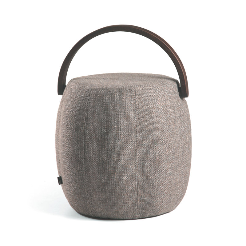 Bakrac Round Pouf, Gray