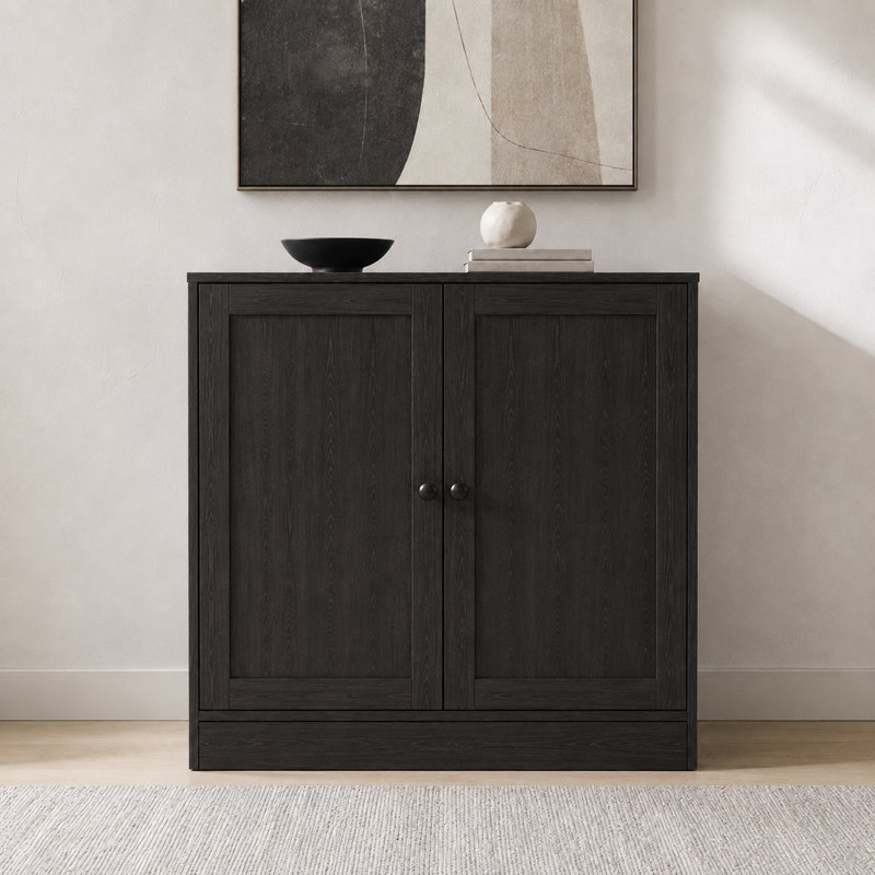  Armoire d'appoint 32 "H avec portes, noir, Noir