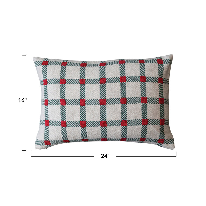 Cotton Lumbar Rectangular Pillow Cover & Insert