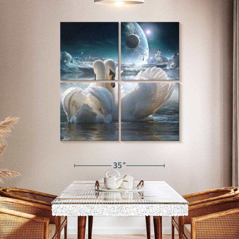 Brampt Celestial Swans, 45" H x 45" W