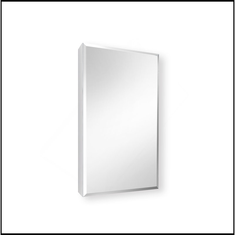 Pharmacie sophistiquée de 15 po x 26 po avec miroir et tablette réglable en aluminium pour salle de bain