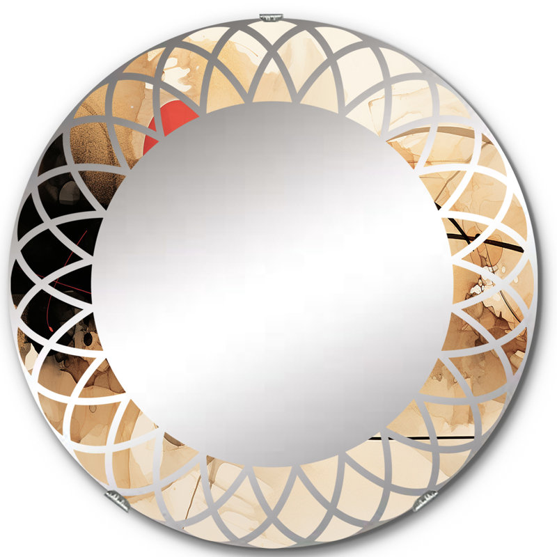 Northleach - Miroir mural moderne rond, 24 po x 24 po