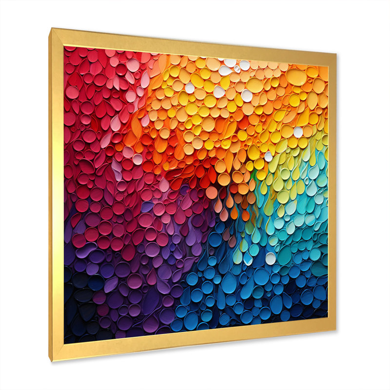 Hardedge Art Contrasting Cadence I - Décoration murale abstraite, H 36 po x l 36 po x P 1,5 po, Cadre doré à une seule photo