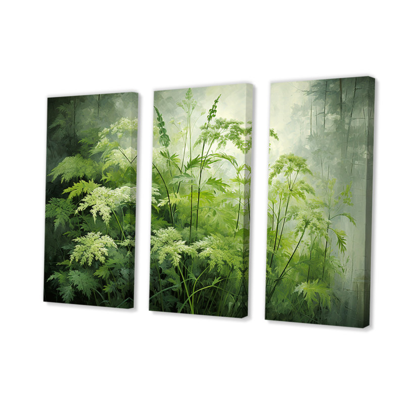 «Herbs Pottery Delights 1 - Floral Herbs», art mural, Toile tendue, H 32 po x l 48 po