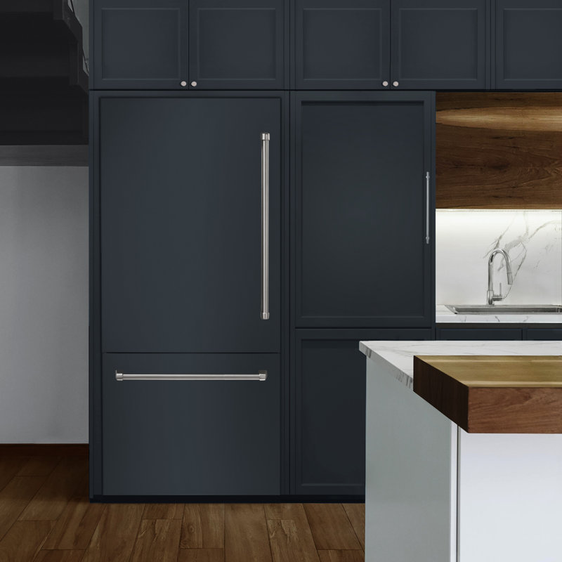 ZLINE 30 in. Panel Ready Refrigerator w/ Water Dispenser and Graphite Gray Interior