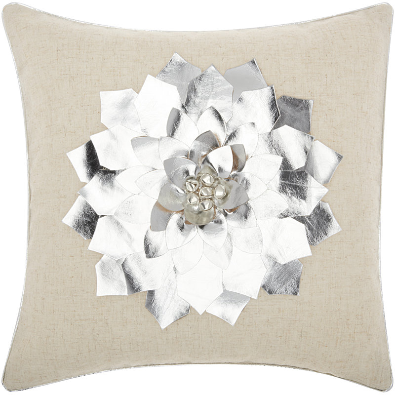  Housse de coussin carré et insert, Argent