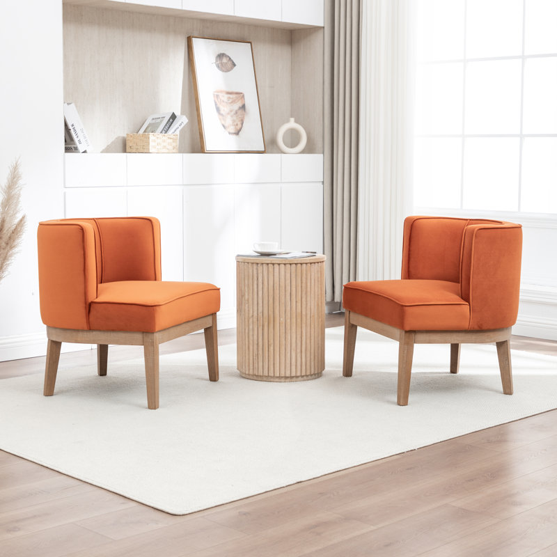 Fauteuil demi-tonneau Ezra, Velours jacinthe, 2