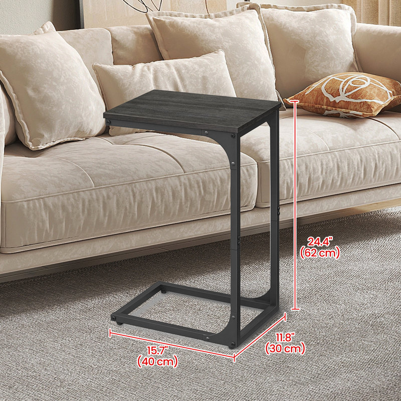 C-shaped End Table, Ebonized Oak