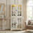 White Lighted Curio China Cabinet With Glass Doors-379247716