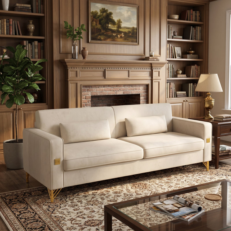 Canapé droit 85,63 po, Beige
