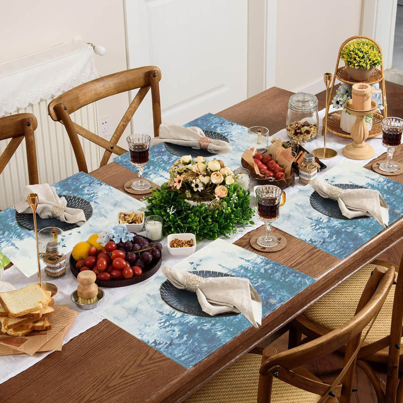 Napperon d'hiver pour table de Noël 12 x 18 pouces, A