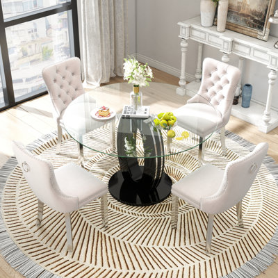 5-Piece Round Pedestal Dining Set