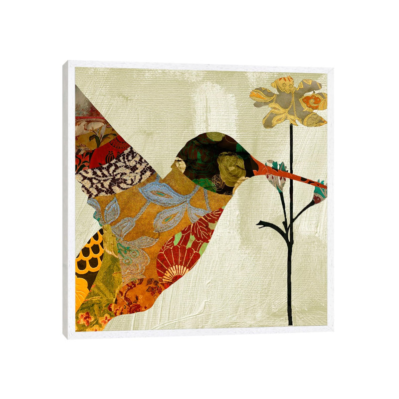 Humming Bird Brocade III by Color Bakery - Print on Canvas, 93.98 cm H x 93.98 cm W, White Framed