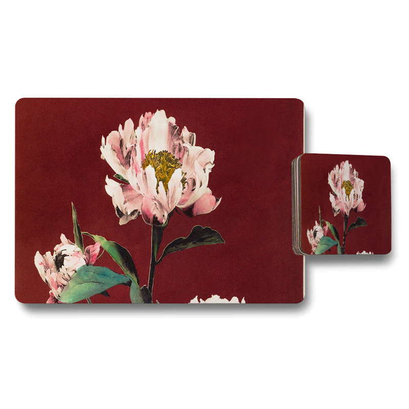 Butterfly Placemats and Coaster Set with Colorful Butterflies