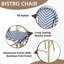 Tabourets de bar french (ensemble de 2) - 29,5 po en rotin PE bleu marine et blanc - structure en aluminium avec finition en bambou