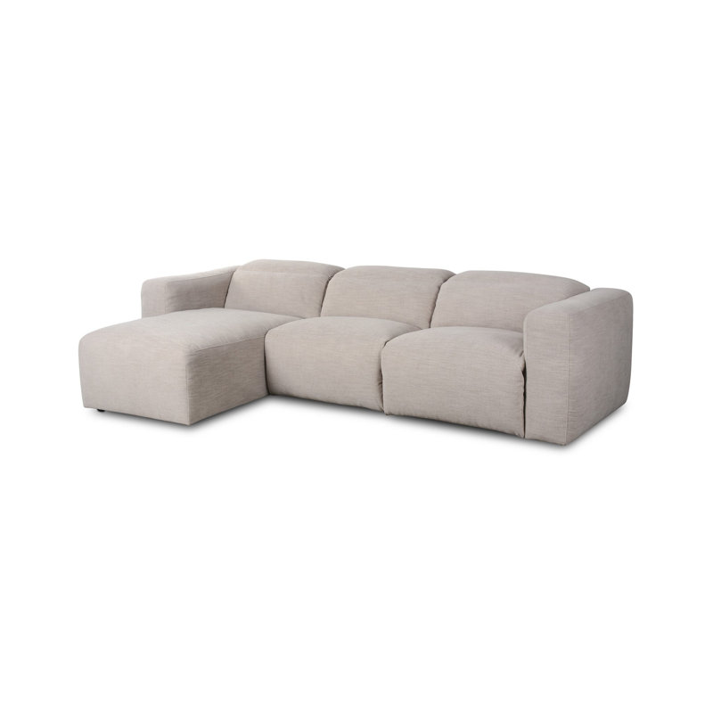 Radley 3 - Piece Upholstered Sectional, Gray Polyester Blend, Left Hand Facing