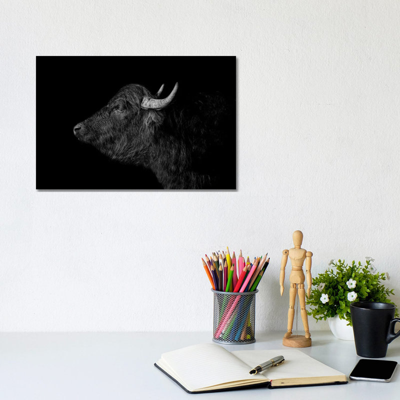 Buffalo - Print on Canvas, Wrapped Canvas, 20.32 cm H x 30.48 cm W