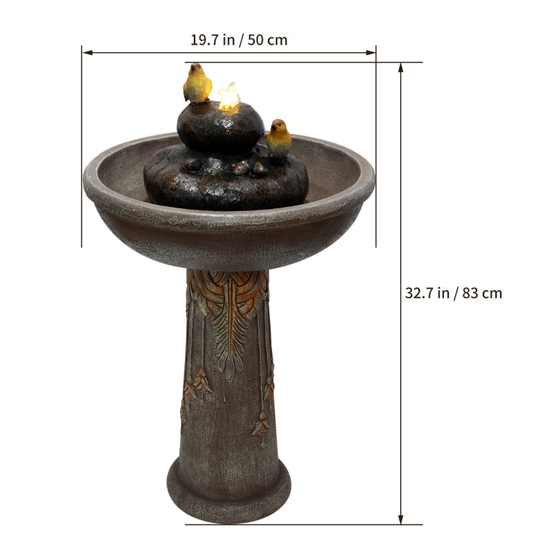 Birdbath Fountain with Lights