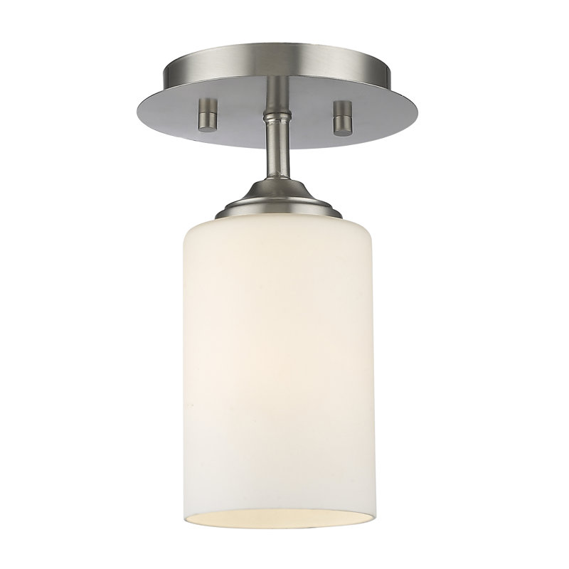 Beegle Glass Semi Flush Mount, Brushed Nickel